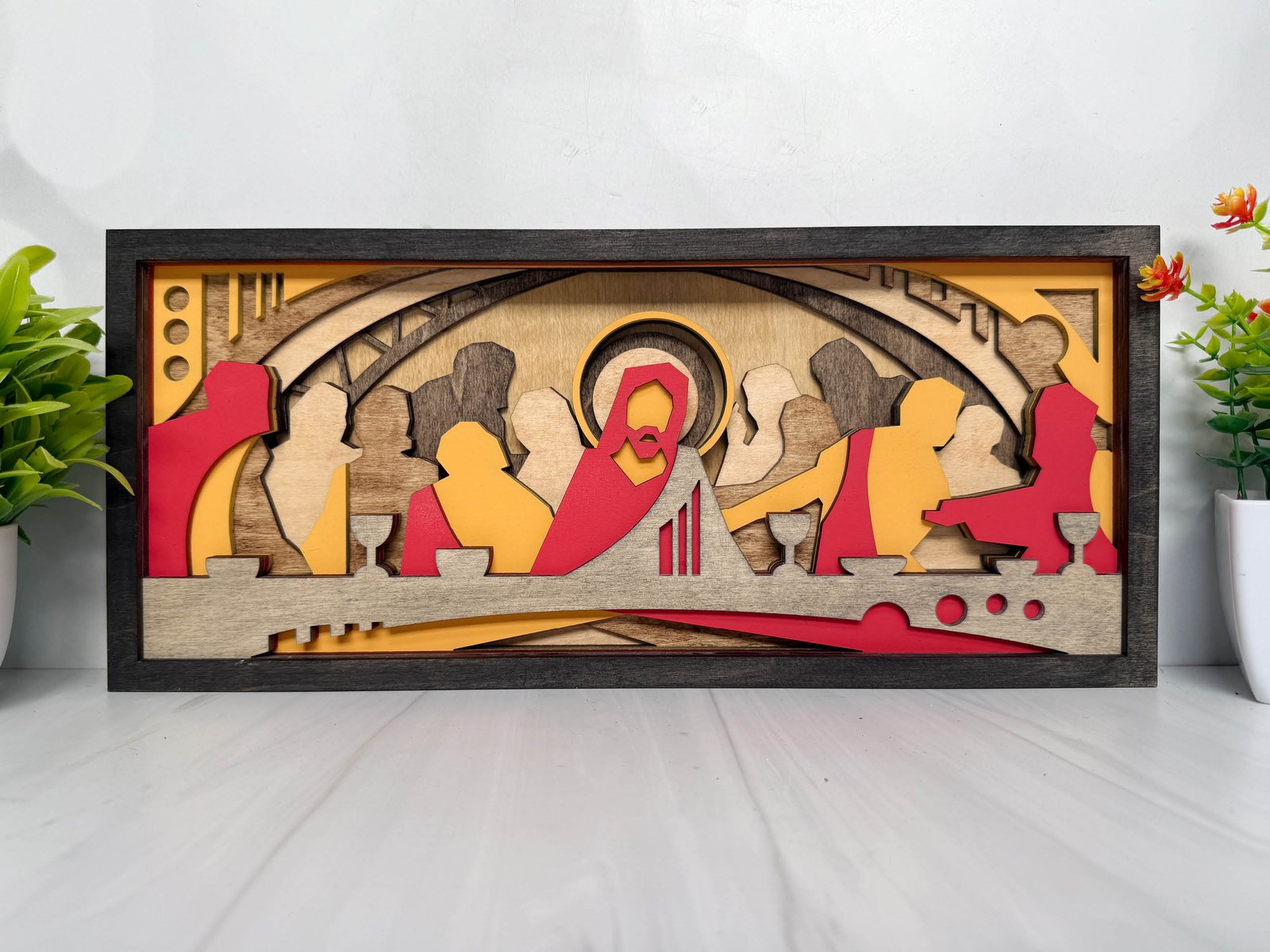 The Last Supper layered wood wall art