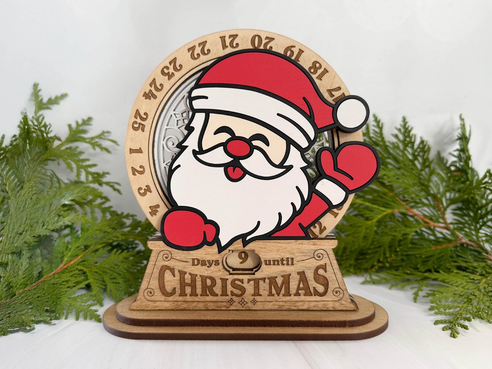 Santa Christmas countdown sign
